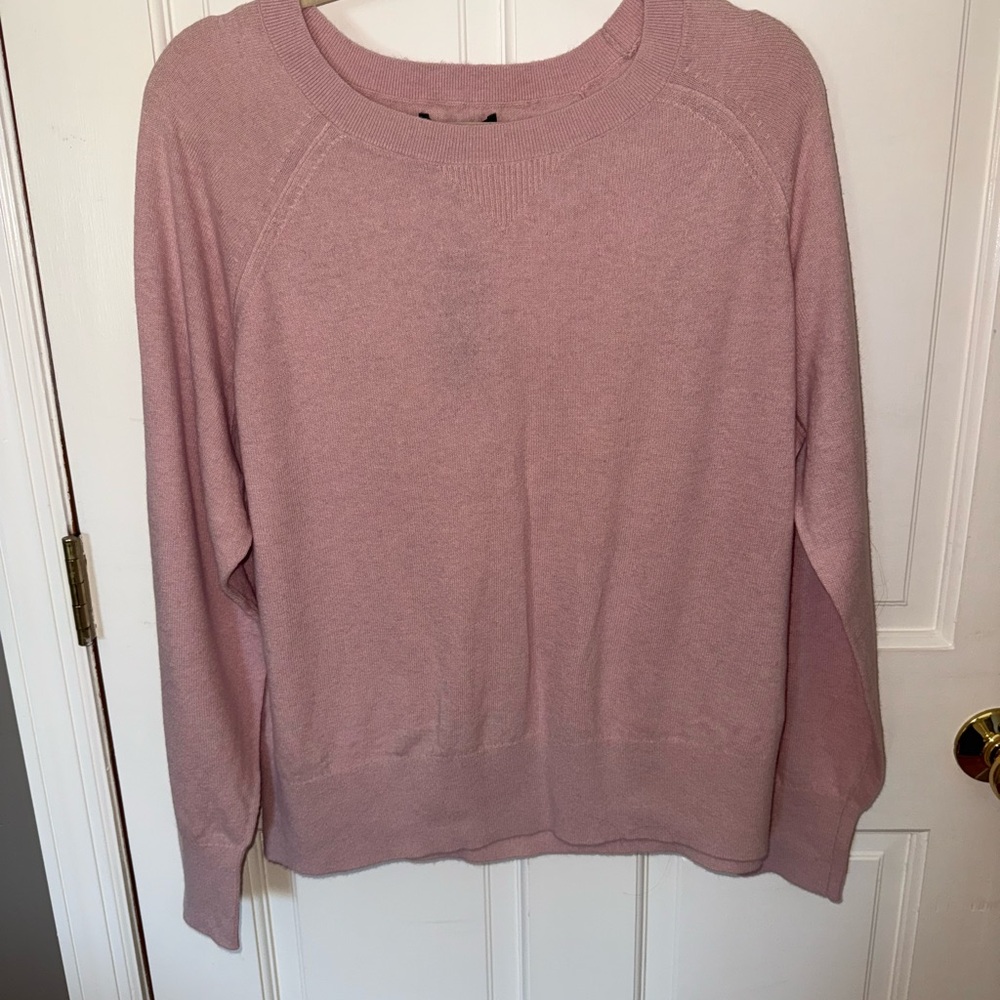 Banana Republic Soft Pink Wool Cashmere Blend Crew Neck Sweater